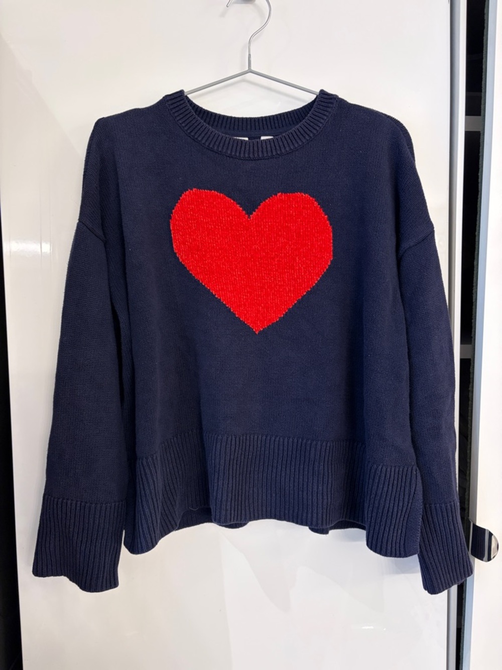 GAP Navy Sweater with Red Heart Motif